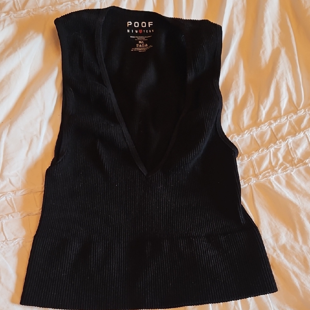 Poof! Women's Black Crop Top M/l